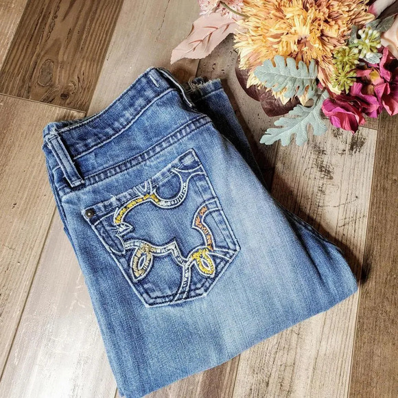 Vigoss Medium Wash Bootcut Jeans Juniors Size 9/10 - Picture 7 of 12